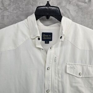 Texas Standard Size XL White Field Short Sleeve Pearl Snap Western Shirt